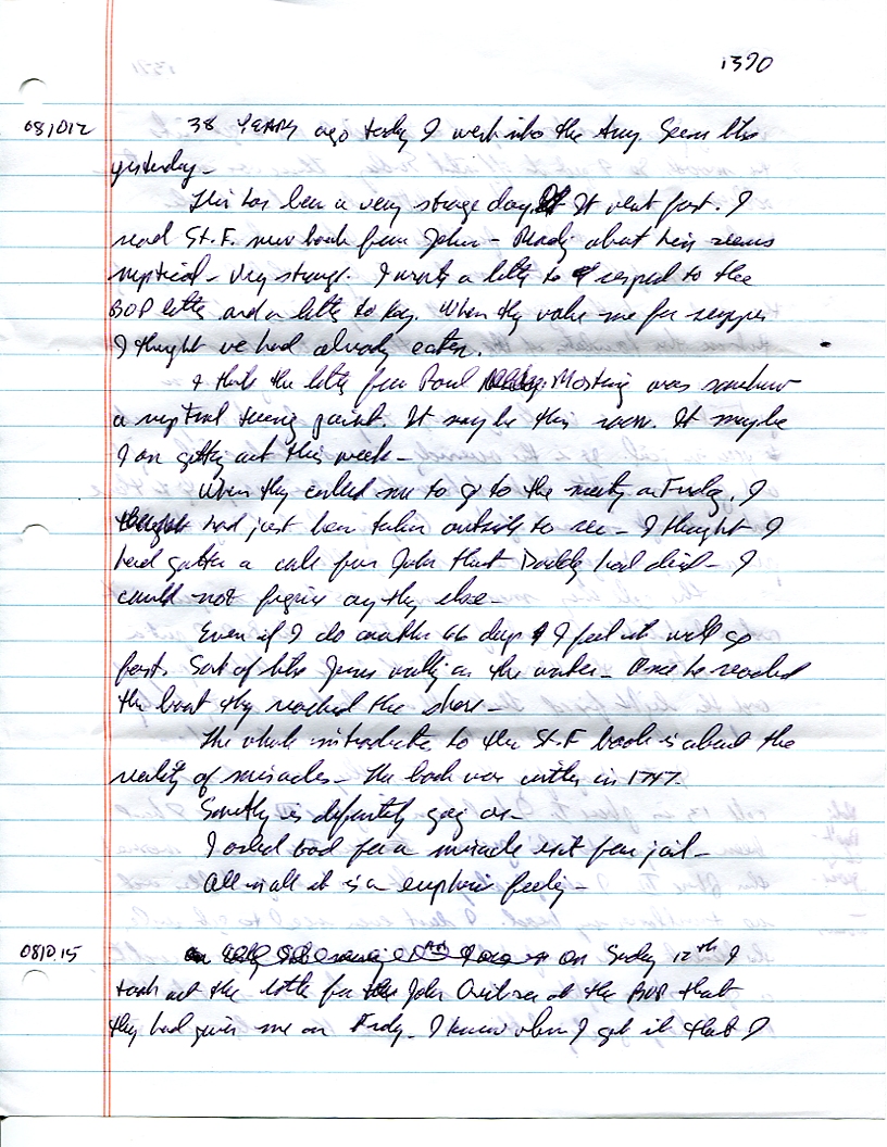Dr John WorldPeace 2008 Prison Journal